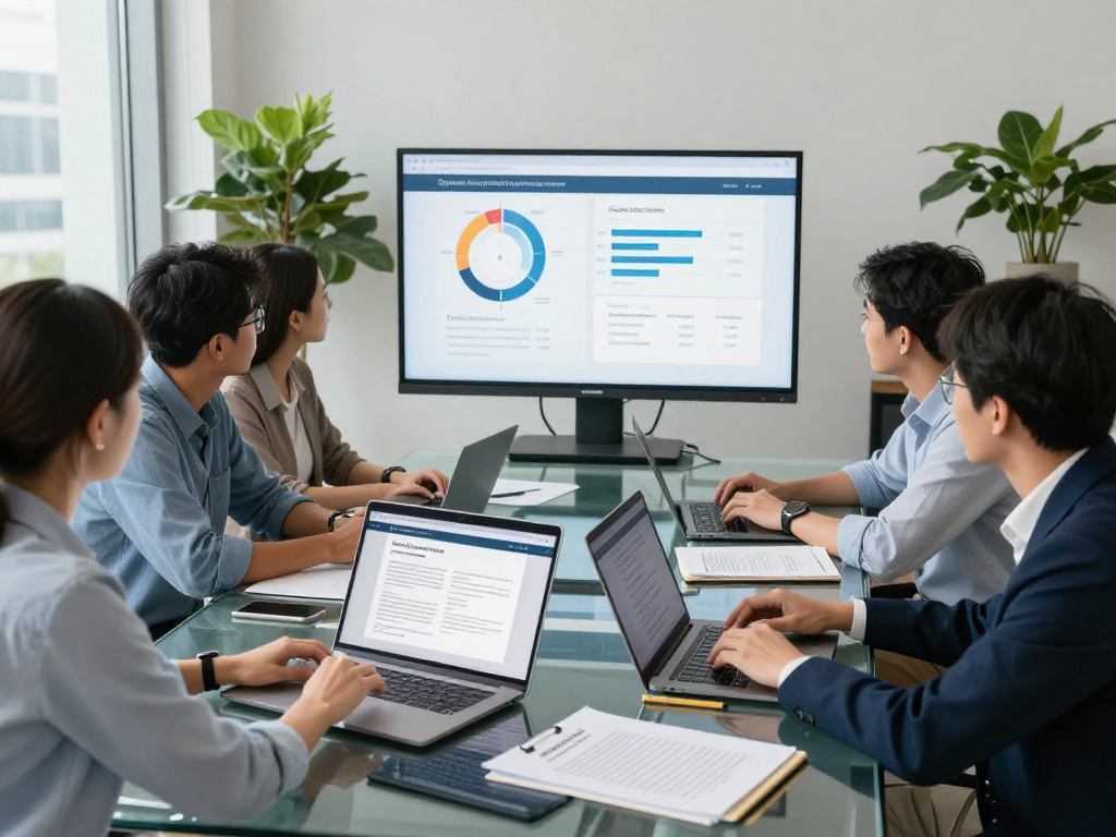 Barrierefreie und rechtssichere Webseiten Dienstleistung - Team arbeitet an der Gestaltung zugänglicher Webseiten.